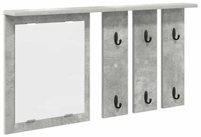 Fali Kabáthorog polcokkal Beton szürke 85 x 10 x 45 cm Faanyag