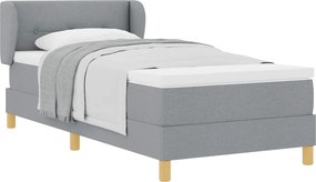 vidaXL Boxrugós ágy matracmal Világosszürke 90 x 190 cm szövet