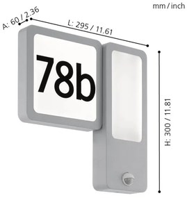 Eglo 97297 - LED Kültéri fali lámpa CHEIRA 2xLED/2,7W + 1xLED/3,6W/230V