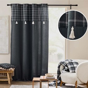 Antracitszürke pamutkeverék függöny 140x240 cm Everest – douceur d'intérieur
