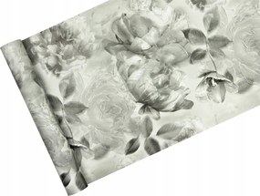 Rózsamintás tapéta Nagy Rózsa Csillámokkal Szürke