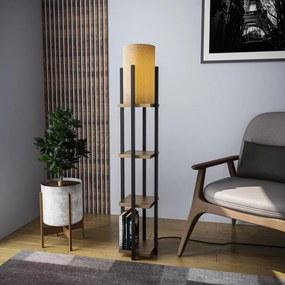 Shelf Lamp - 8116 Enteriőr dizájn Állólámpa Fekete Arany 25x20x130 cm