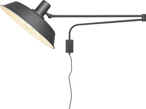 Matt fekete konnektorhoz csatlakoztatható fali lámpa hajlítható szerkezettel ø 35,5 cm Bolder – Trio