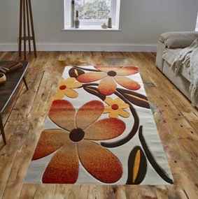 Margó virágmintás szőnyeg Narancs 125 x 200 cm