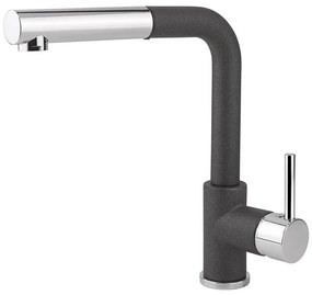 Concept BDG4527BC - Mosogató csaptelep kihúzható zuhanyfejjel 26,9 cm gránit/fekete