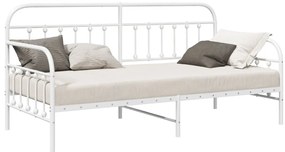 Nappali Ágykeret Fehér 107x203 cm Acél