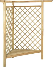vidaXL impregnált fenyőfa sarokpergola paddal 166 x 81 x 174 cm