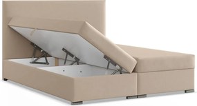 Agen ágy, szövet, 180 x 200, ágyneműtartóval, bézs