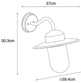 Rusztikus kültéri fali lámpa antik arany IP44 - Kansas