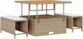 vidaXL Kerti Kanapé Szett párnával 8 pcs Beige és krém