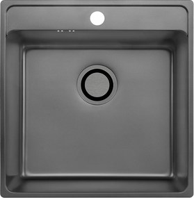 Grafit Acél Mosogató 49x48 Süllyesztett Pultba 1 Rekeszes Lyukkal