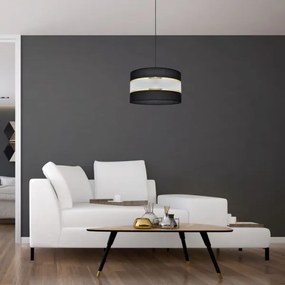 Csillár zsinóron HELEN 1xE27/15W/230V á. 35 cm fekete/arany