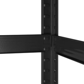 Polcos fém állvány 2 az 1-ben 5 polc garázshoz 180x90x40cm polconkénti teherbírással 750kg fekete