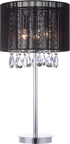 ITLAUX MTM9262-3P-BK ESSENCE Kristály Asztali lámpa Króm, Fekete, Átlátszó E14 IP20