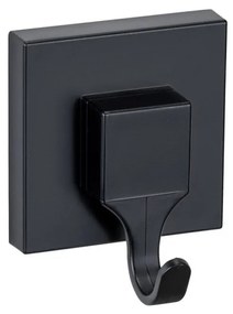 Fekete öntapadós műanyag akasztó szett 2 db-os Quadro – Wenko