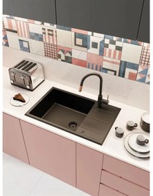 Deante BCA_B64M - Mosogató csaptelep ASTER fekete/sárgaréz