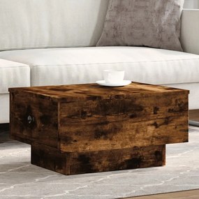 Füstös tölgy színű szerelt fa dohányzóasztal 60 x 45 x 31 cm