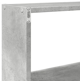 betonszürke szerelt fa faliszekrény 158 x 18 x 53 cm