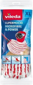Felmosó utántöltő, VILEDA Supermocio Microfiber&Power, fehér-piros (KHTV94)