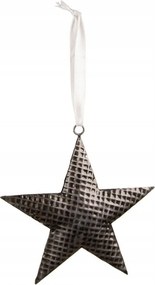 Szürke antik lógó fém csillag Senn 15x3x15 cm