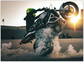 Poszterek 135x100 Gumiégetés motorkerékpárral