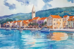 Vászonkép Canvas Város Horvátország Dél Dalmácia Kilátás 120x80