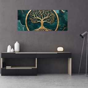 Kép – Márványban lévő arany életfa (120x50 cm)