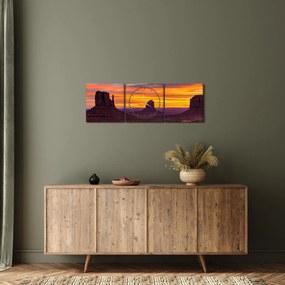 Kép - Emlékmű - völgy Arizonában (órával) (90x30 cm)