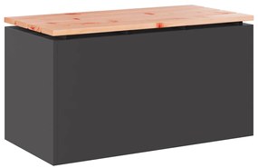 vidaXL Kerti pad Fekete 80 x 40 x 43 cm Acél