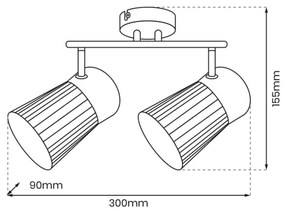 Spotlámpa BEST 2xE14/40W/230V fekete