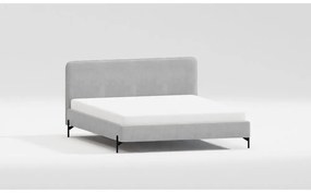 Világosszürke kárpitozott franciaágy ágyráccsal 140x200 cm Barker – Ropez