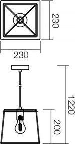 SMARTER 01-1262 SKETCH Vintage Függesztett Lámpa E27 IP20