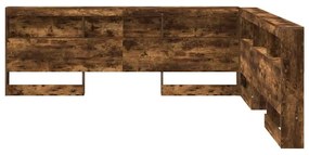 Tároló fejtámla polcokkal Füstölt tölgy 200 cm Faanyag