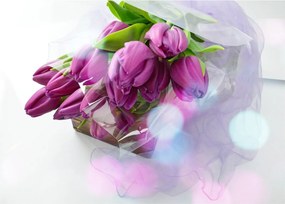 Kép - csokor tulipán (üvegen) (70x50 cm)