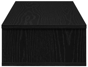 Falipolc fiókokkal fekete 80x31x17 cm műszaki fa