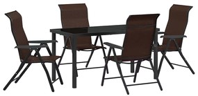 vidaXL Kert étkező szett 5 pcs Barna Porszórt acél