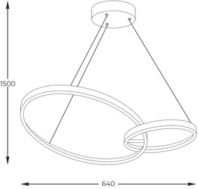 Zuma Line 20002P-GD - LED Csillár zsinóron RANDO LED/36W/230V 3000/4000/6000K