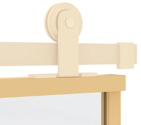 aranyszínű átlátszó ESG üveg és alumínium tolóajtó 90 x 205 cm