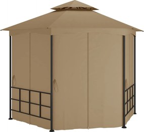 vidaXL tópszínű pavilon oldalfalakkal 3,1 x 2,7 m
