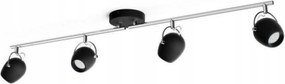 Philips Rivano 50614/30/P0 Led spotlámpa 4x4.3W fekete 2700K 1720lm