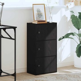 Könyvespolc fekete tölgy 40x24x77 cm Gépesített fa
