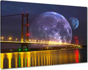 Vászonkép 100x70 Méltóságteljes hold híd
