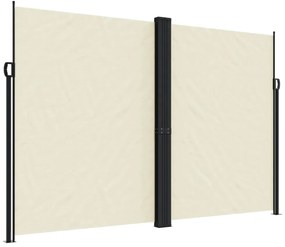 krémszínű behúzható oldalsó napellenző 220 x 600 cm