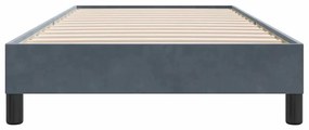 sötétszürke bársony rugós ágy matrac nélkül 80x210 cm