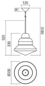 Redo 01-1770 - Csillár zsinóron AMNO 1x/E27/42W/230V átm. 33 cm bézs