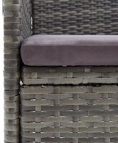 4 db szürke kerti polyrattan étkezőszék