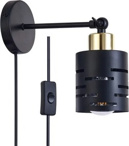 Fali spotlámpa kapcsolóval ELEN 1xE27/35W/230V fekete/arany