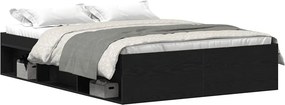 vidaXL fekete tölgy színű szerelt fa ágykeret matrac nélkül 140x190 cm
