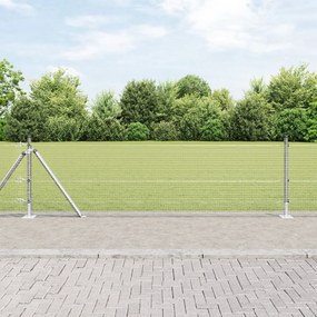 Hegesztett Drótkerítés 7 Flangolt Poszttal 0.4x10 m Horganyzott Acél
