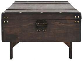 vintage stílusú furnérlemez fa dohányzóasztal 120 x 55 x 35 cm